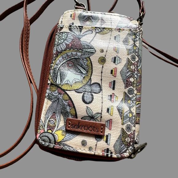 Sakroots NWOT Coated Canvas Multicolor Flower Zip-Around Wristlet Wallet - Picture 1 of 5
